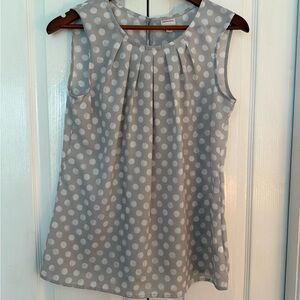 Merona Light Gray Polka Dot sleeveless Blouse, size medium